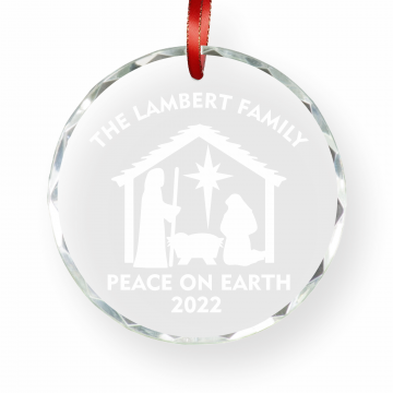 Manger | Personalized Crystal Ornament